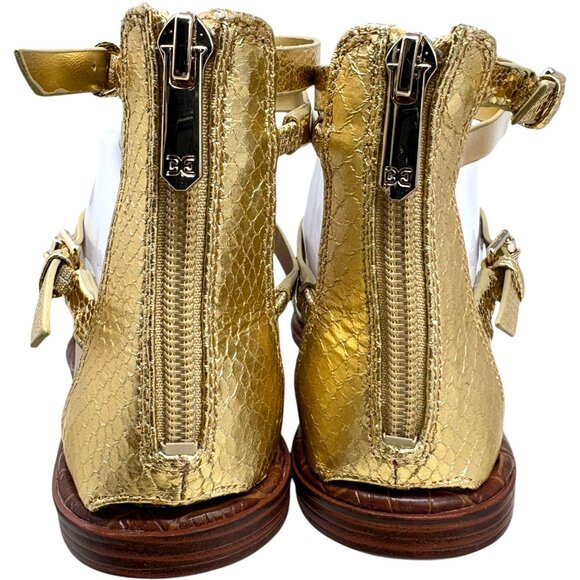 NEW Sam Edelman Gibbs Metallic Gold Gladiator Toe Ring Sandals - Picture 3 of 9